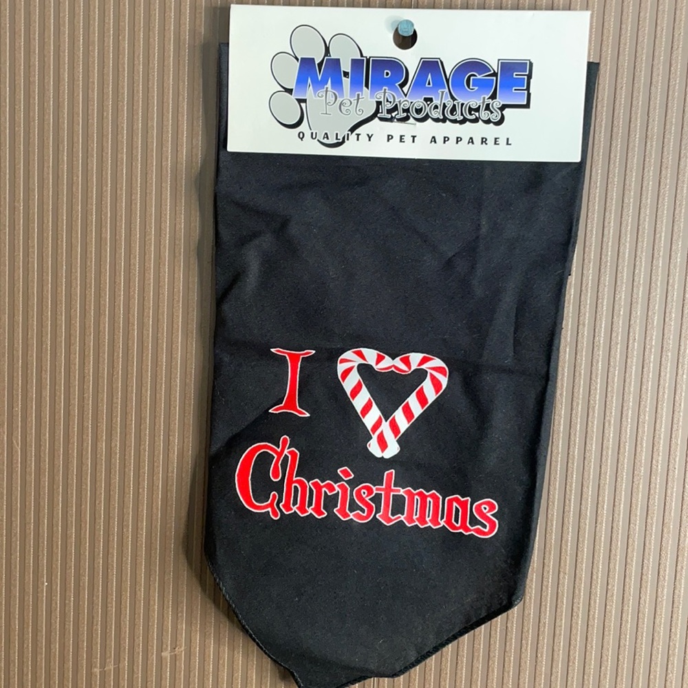 Mirage pets‎ black Christmas bandanna